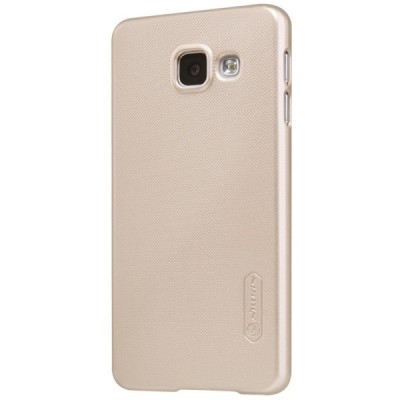 Samsung Galaxy A3 2016 (A310) Nillkin Frosted Shield auksinis plastikinis dėklas + apsauginė ekrano plėvelė / Priedai.lt