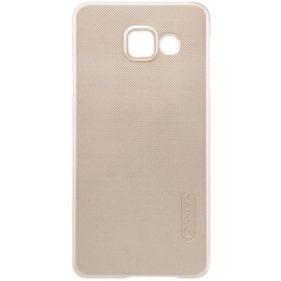 Samsung Galaxy A3 2016 (A310) Nillkin Frosted Shield auksinis plastikinis dėklas + apsauginė ekrano plėvelė / Priedai.lt