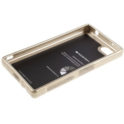 Sony Xperia Z5 Compact auksinis Mercury kieto silikono (TPU) dėklas / Priedai.lt