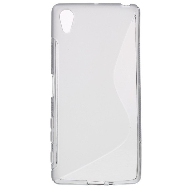 Kieto silikono (TPU) dėklas - skaidrus, pilkas (Xperia X)