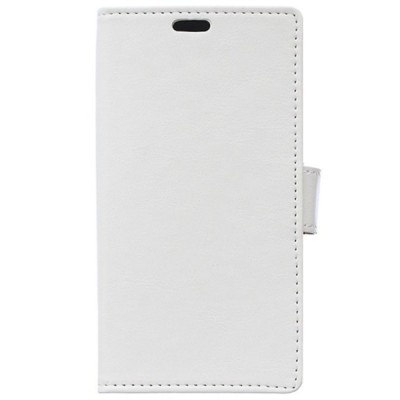 LG K4 (K120E) atverčiamas baltas odinis dėklas - piniginė / Priedai.lt