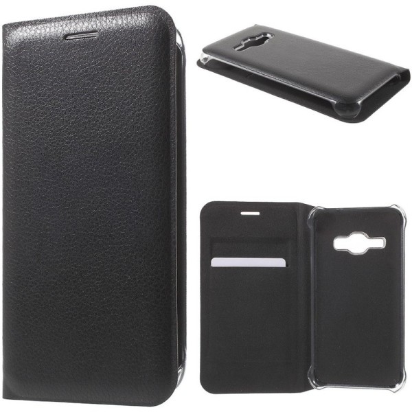 „Smart Wallet“ atverčiamas dėklas - juodas (Galaxy J1 2016)