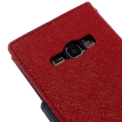 Samsung Galaxy J1 2016 (J120) Mercury raudonas atverčiamas dėklas - piniginė / Priedai.lt