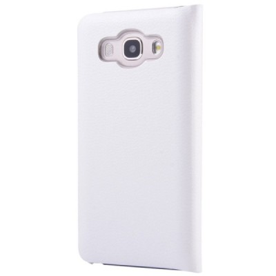 Samsung Galaxy J5 2016 (J510) baltas odinis atverčiamas Smart Wallet dėklas - piniginė / Priedai.lt