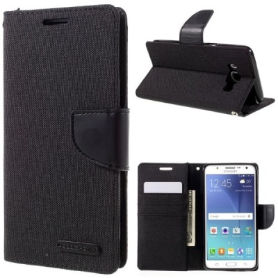 Samsung Galaxy J5 2016 (J510) Mercury juodas atverčiamas dėklas - piniginė / Priedai.lt