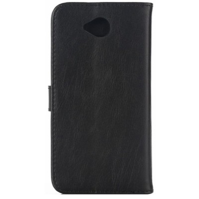 Microsoft Lumia 650 atverčiamas juodas odinis retro dėklas - piniginė / Priedai.lt