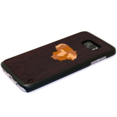 Samsung Galaxy S7 (G930) „Crafted Cover“ Lietuva natūralaus medžio dėklas (tamsus medis) / Priedai.lt