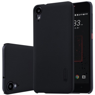 HTC Desire 825 Nillkin Frosted Shield juodas plastikinis dėklas + apsauginė ekrano plėvelė / Priedai.lt