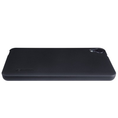 HTC Desire 825 Nillkin Frosted Shield juodas plastikinis dėklas + apsauginė ekrano plėvelė / Priedai.lt
