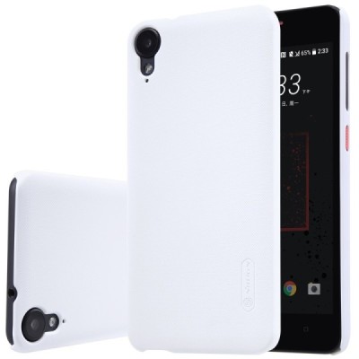HTC Desire 825 Nillkin Frosted Shield baltas plastikinis dėklas + apsauginė ekrano plėvelė / Priedai.lt