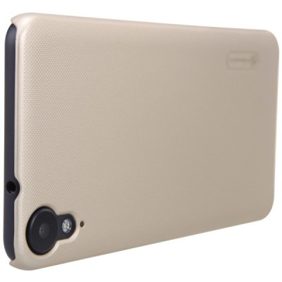 HTC Desire 825 Nillkin Frosted Shield auksinis plastikinis dėklas + apsauginė ekrano plėvelė / Priedai.lt
