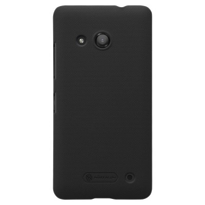 Microsoft Lumia 550 Nillkin Frosted Shield juodas plastikinis dėklas + apsauginė ekrano plėvelė / Priedai.lt