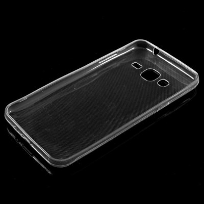 Samsung Galaxy J3 (2016) skaidrus (permatomas) kieto silikono TPU ploniausias pasaulyje bespalvis dėklas / Priedai.lt