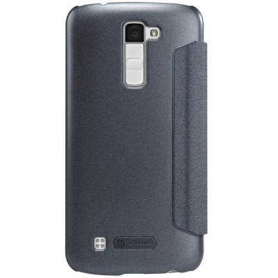 LG K10 (K420N) pilkas odinis atverčiamas Nillkin Sparkle dėklas / Priedai.lt