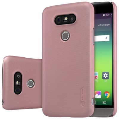 LG G5 (H850) rožinis plastikinis dėklas + Nillkin ekrano plėvelė / Priedai.lt