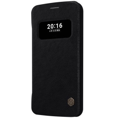 Prabangus „Nillkin“ Qin serijos juodas odinis atverčiamas LG G5 (H850) dėklas / Priedai.lt