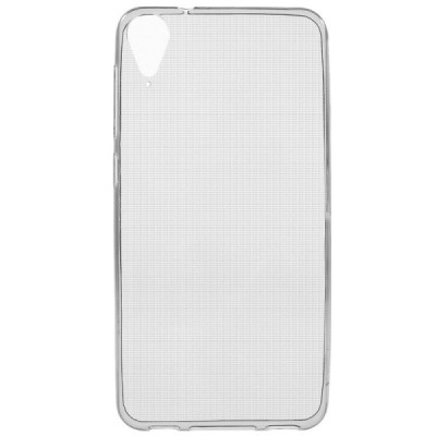 HTC Desire 825 skaidrus (permatomas) kieto silikono TPU ploniausias pasaulyje pilkas dėklas / Priedai.lt