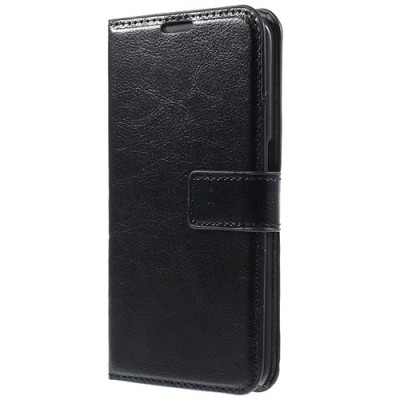 Huawei P9 Lite (Huawei Ascend P9 Lite, Huawei G9 Lite) atverčiamas juodas odinis dėklas - piniginė / Priedai.lt