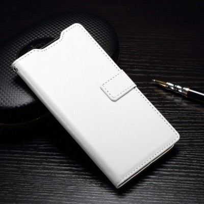 Huawei P9 Lite (Huawei Ascend P9 Lite, Huawei G9 Lite) atverčiamas baltas odinis dėklas - piniginė / Priedai.lt