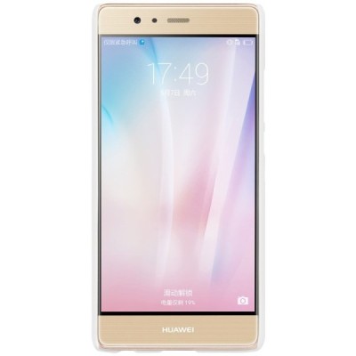 Huawei P9 Nillkin Frosted Shield baltas plastikinis dėklas + apsauginė ekrano plėvelė / Priedai.lt