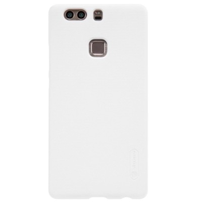 Huawei P9 Plus Nillkin Frosted Shield baltas plastikinis dėklas + apsauginė ekrano plėvelė / Priedai.lt
