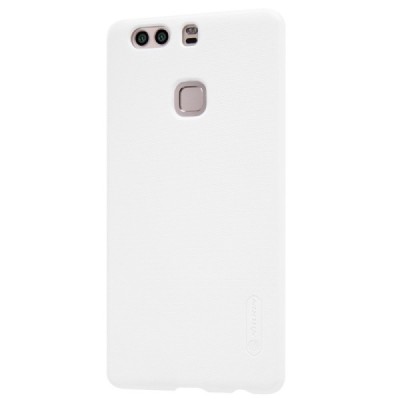 Huawei P9 Plus Nillkin Frosted Shield baltas plastikinis dėklas + apsauginė ekrano plėvelė / Priedai.lt