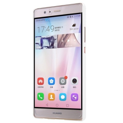 Huawei P9 Plus Nillkin Frosted Shield baltas plastikinis dėklas + apsauginė ekrano plėvelė / Priedai.lt