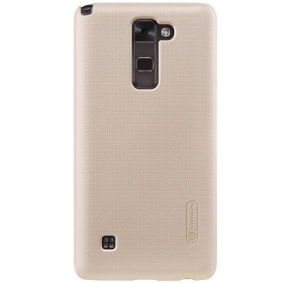 LG Stylus 2 (K520) Nillkin Frosted Shield auksinis plastikinis dėklas + apsauginė ekrano plėvelė / Priedai.lt