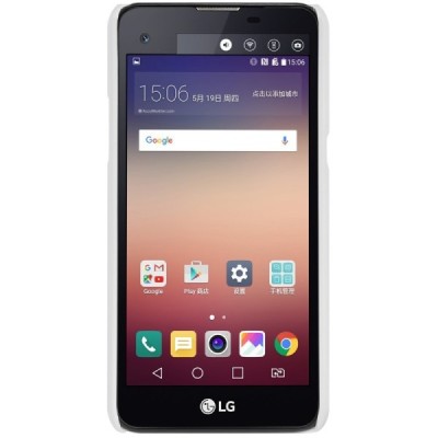 LG X-Screen (K500N) Nillkin Frosted Shield baltas plastikinis dėklas + apsauginė ekrano plėvelė / Priedai.lt
