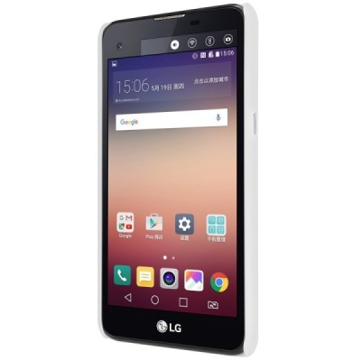 LG X-Screen (K500N) Nillkin Frosted Shield baltas plastikinis dėklas + apsauginė ekrano plėvelė / Priedai.lt