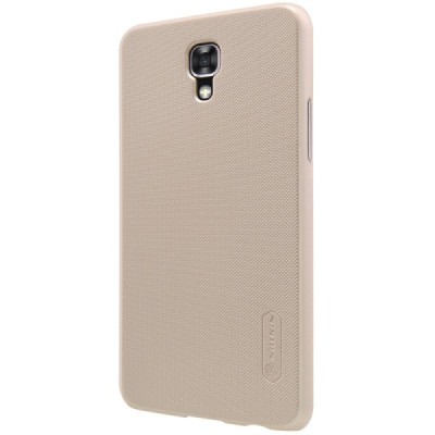 LG X-Screen (K500N) Nillkin Frosted Shield auksinis plastikinis dėklas + apsauginė ekrano plėvelė / Priedai.lt