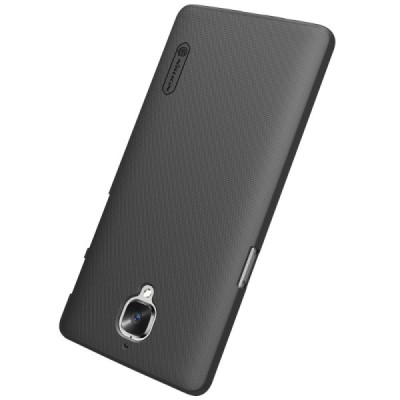 OnePlus 3 Three Nillkin Frosted Shield juodas plastikinis dėklas / Priedai.lt