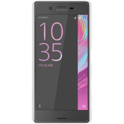 Nillkin Frosted Shield Sony Xperia X Performance baltas plastikinis dėklas + apsauginė ekrano plėvelė / Priedai.lt