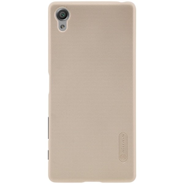 „Nillkin“ Frosted Shield dėklas - auksinis + apsauginė ekrano plėvelė (Xperia X Performance)