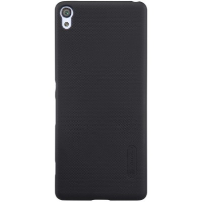 Nillkin Frosted Shield Sony Xperia XA juodas plastikinis dėklas + apsauginė ekrano plėvelė / Priedai.lt