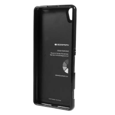 Sony Xperia XA Mercury juodas kieto silikono tpu dėklas - nugarėlė / Priedai.lt