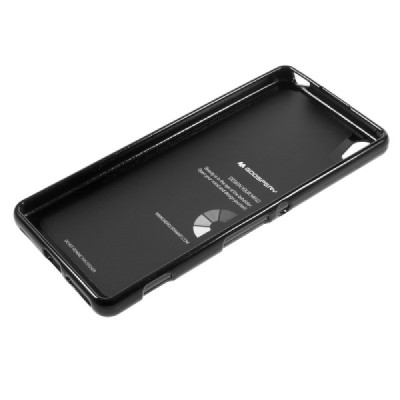 Sony Xperia XA Mercury juodas kieto silikono tpu dėklas - nugarėlė / Priedai.lt