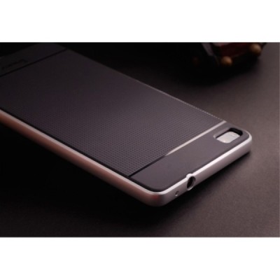 Huawei P8 „IPAKY“ kieto silikono TPU juodas (sidabriniais apvadais) dėklas - nugarėlė / Priedai.lt
