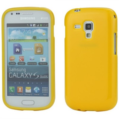 Geltonas silikoninis TPU Samsung Galaxy S Duos S7562 (Samsung Galaxy Trend S7560) dėklas (dėkliukas) / Priedai.lt