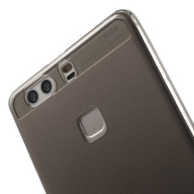 Huawei P9 Plus (Huawei Ascend P9 Plus) skaidrus (permatomas) kieto silikono TPU ploniausias pasaulyje pilkas dėklas / Priedai.lt