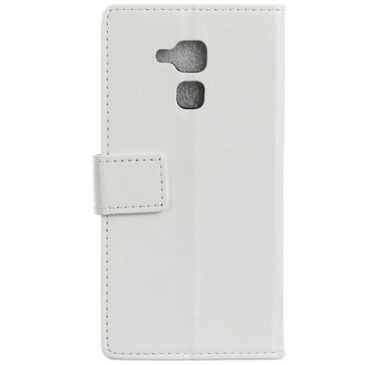 Huawei Honor 5c ir Huawei Honor 7 Lite atverčiamas baltas odinis dėklas, knygutė - piniginė / Priedai.lt