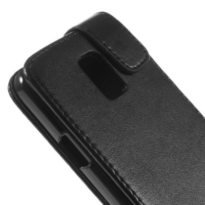 Samsung Galaxy S5 mini (G800) vertikaliai atverčiamas juodas odinis dėklas - piniginė / Priedai.lt