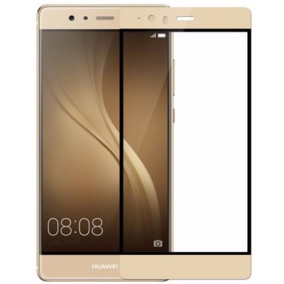 Huawei P9 Plus „Nillkin“ 9H Tempered Glass sustiprintos apsaugos auksinis pilnai dengiantis apsauginis ekrano stiklas 0,33 mm / 