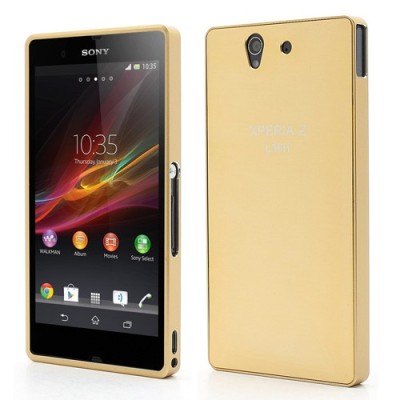 Sony Xperia Z auksinis aliuminio dėklas / Priedai.lt