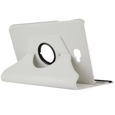 Samsung Galaxy Tab A 10.1 2016 (T580,T585) atverčiamas, sukamas 360 laipsnių, baltas odinis dėklas - stovas / Priedai.lt