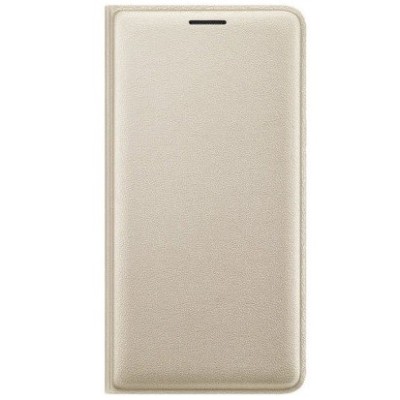 Samsung Galaxy J3 2016 (J320) originalus Flip Wallet Cover atverčiamas auksinis odinis dėklas - piniginė / Priedai.lt