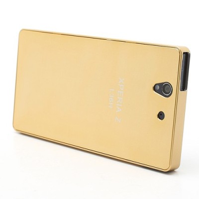 Sony Xperia Z auksinis aliuminio dėklas / Priedai.lt