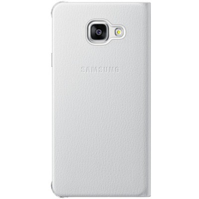 Samsung Galaxy A3 (2016) A310 originalus Flip Wallet Cover EF-WA310 atverčiamas baltas odinis dėklas - piniginė / Priedai.lt