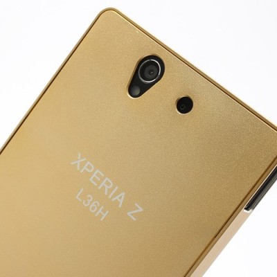 Sony Xperia Z auksinis aliuminio dėklas / Priedai.lt