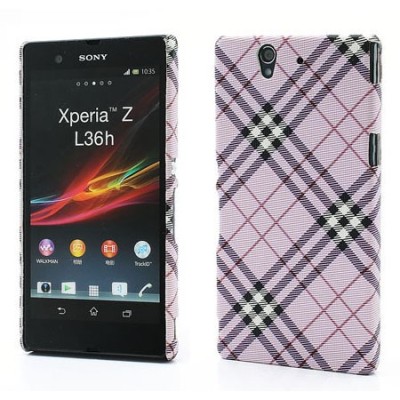 „Burberry“ stiliaus Sony Xperia Z rožinis dėklas / Priedai.lt
